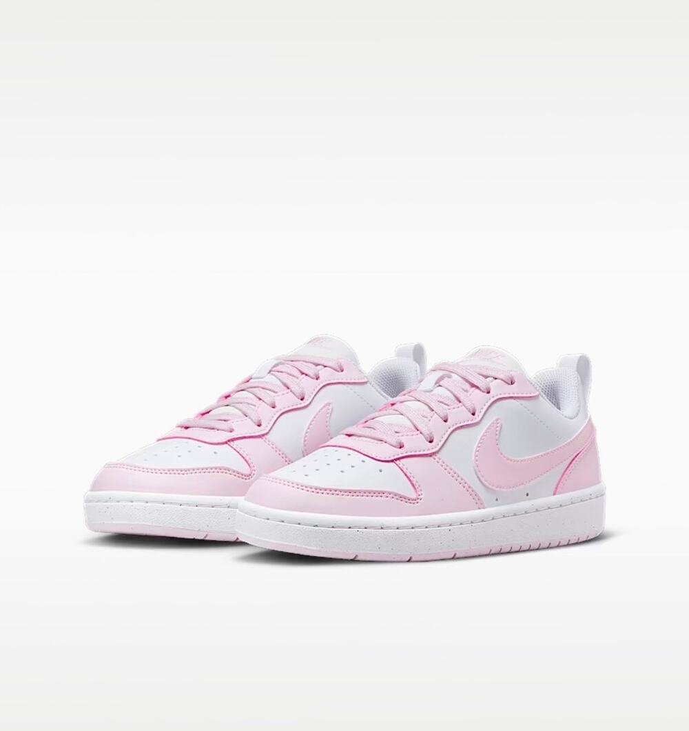 NEW! Nike Court Borough Low Recraft (GS) 4Y White/Pink Foam Kids Shoes